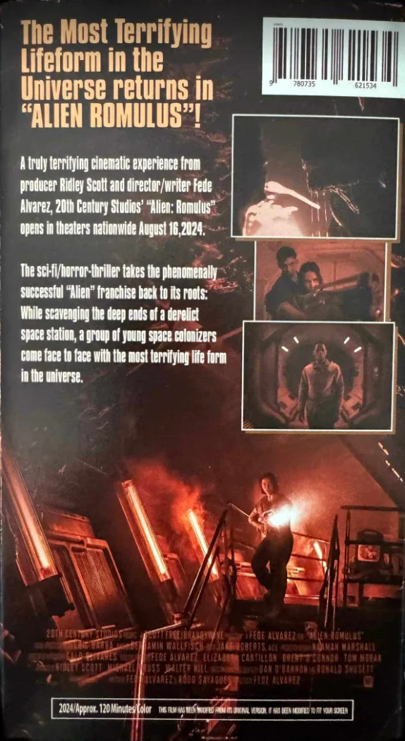 Obwoluta wydania VHS klipu Alien Romulus